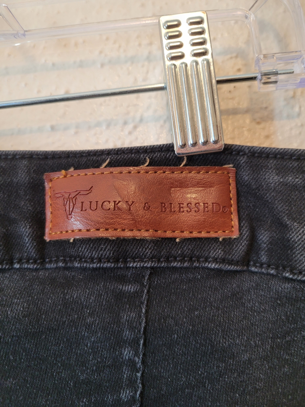 Lucky & Blessed Extreme Flare Bell Bottom Jeans Black Raw Hem Size 10 - Picture 8 of 9